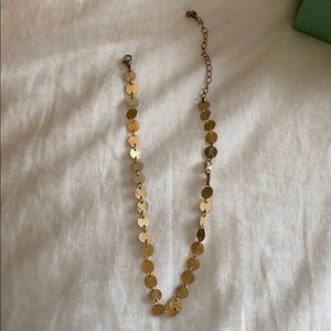 Gold circle choker necklace